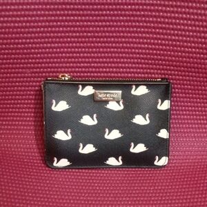 Kate Spade Black and White Swan Wristlet